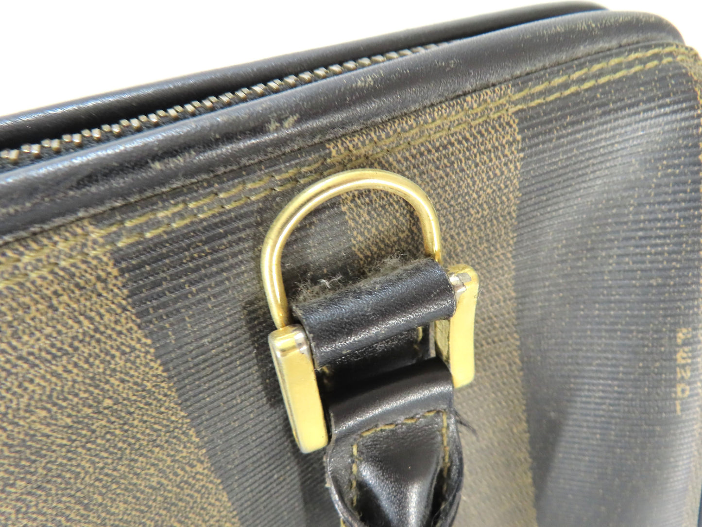 FENDI Pecan PVC 2-way Shoulder Bag 119259022058 Khaki x Black Shoulder Bag