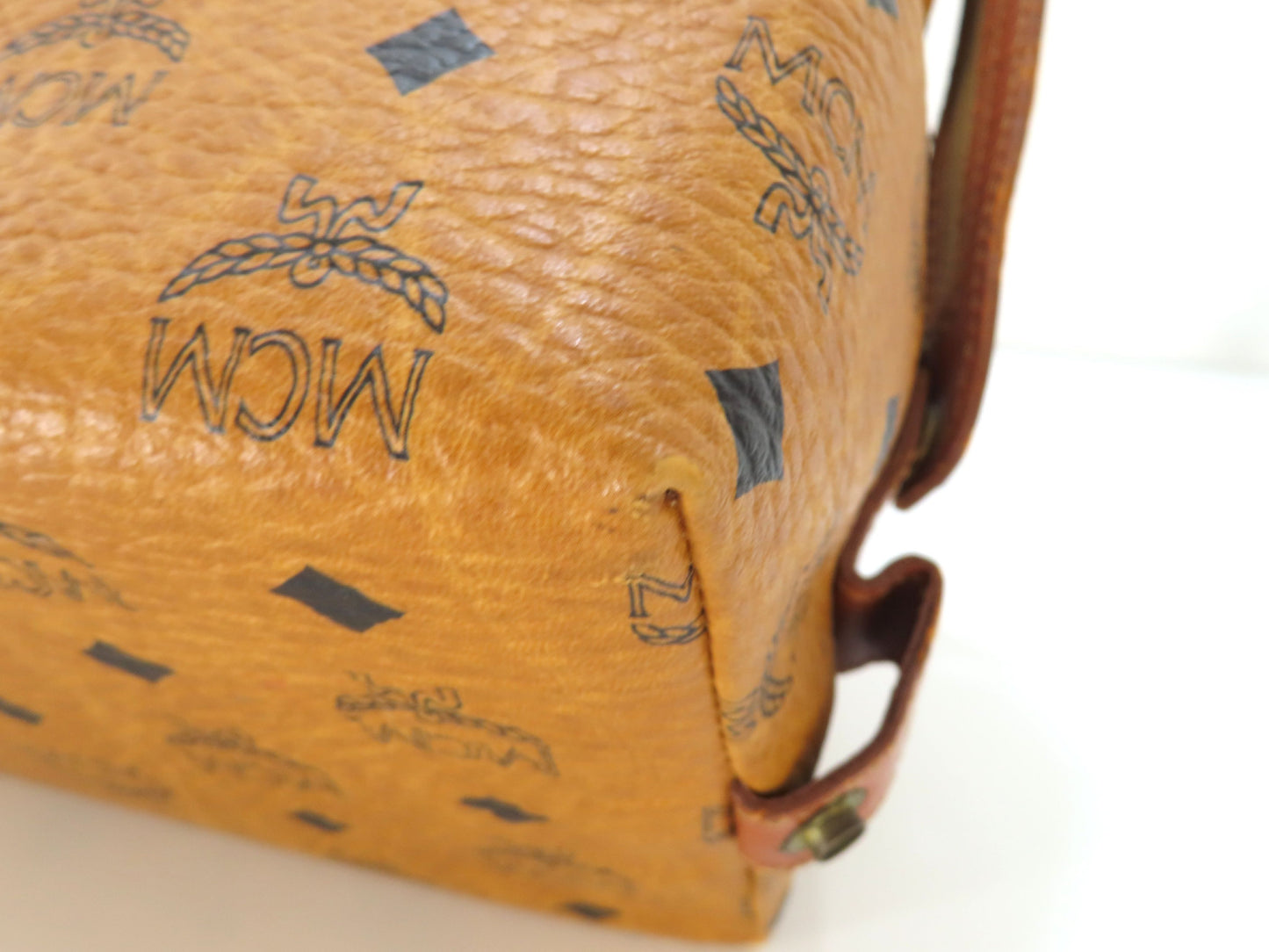 MCM Visetos Leather Second Bag, Camel