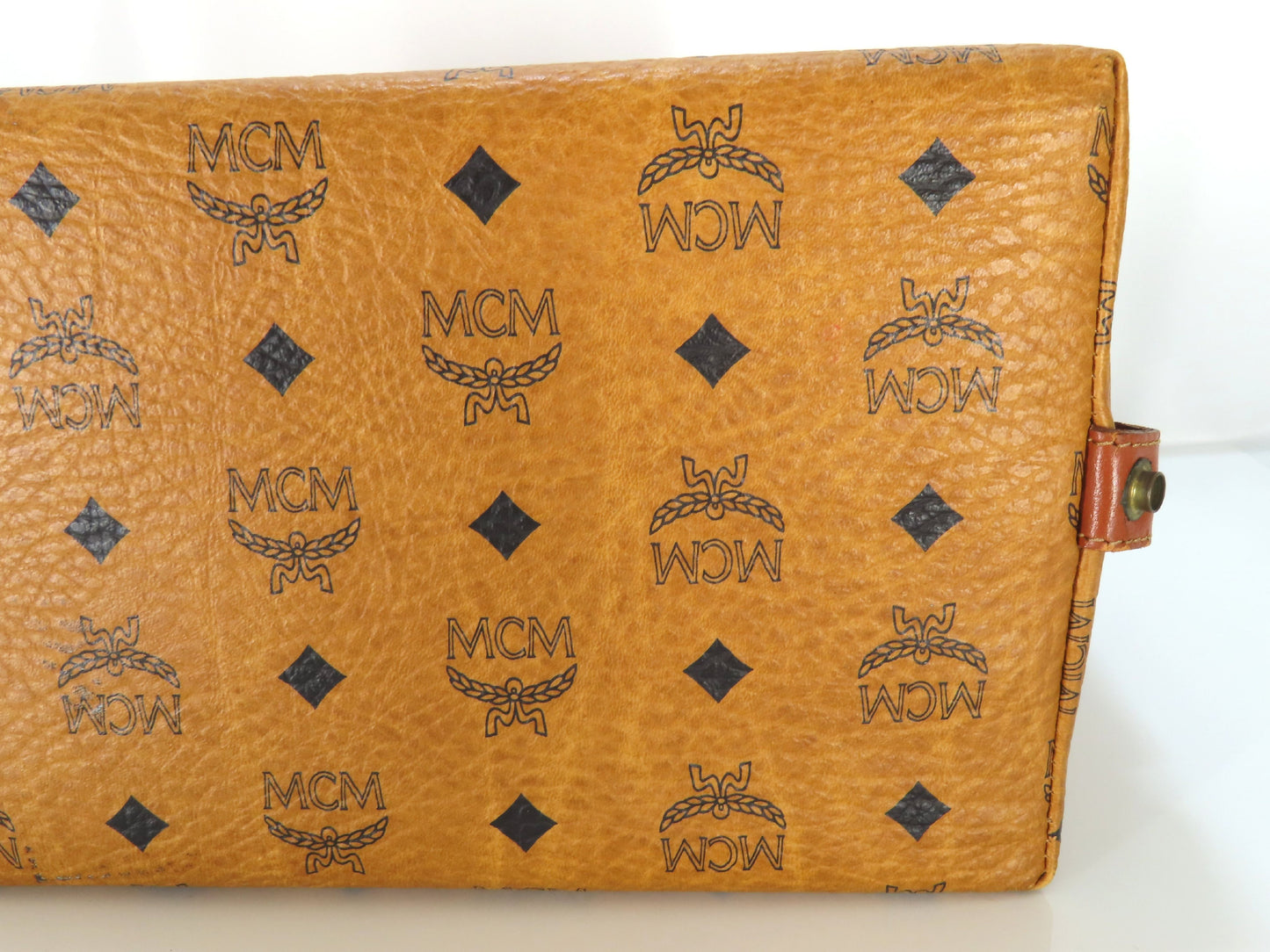 MCM Visetos Leather Second Bag, Camel