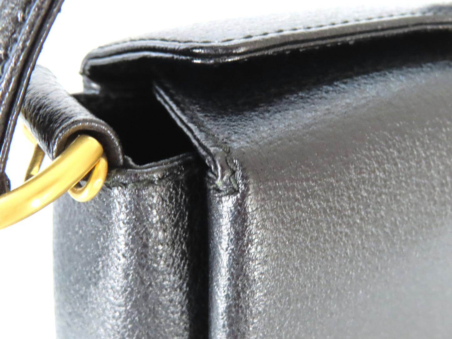 GUCCI Bamboo Leather 2-Way Handbag 000・2046・0175 Black Handbag