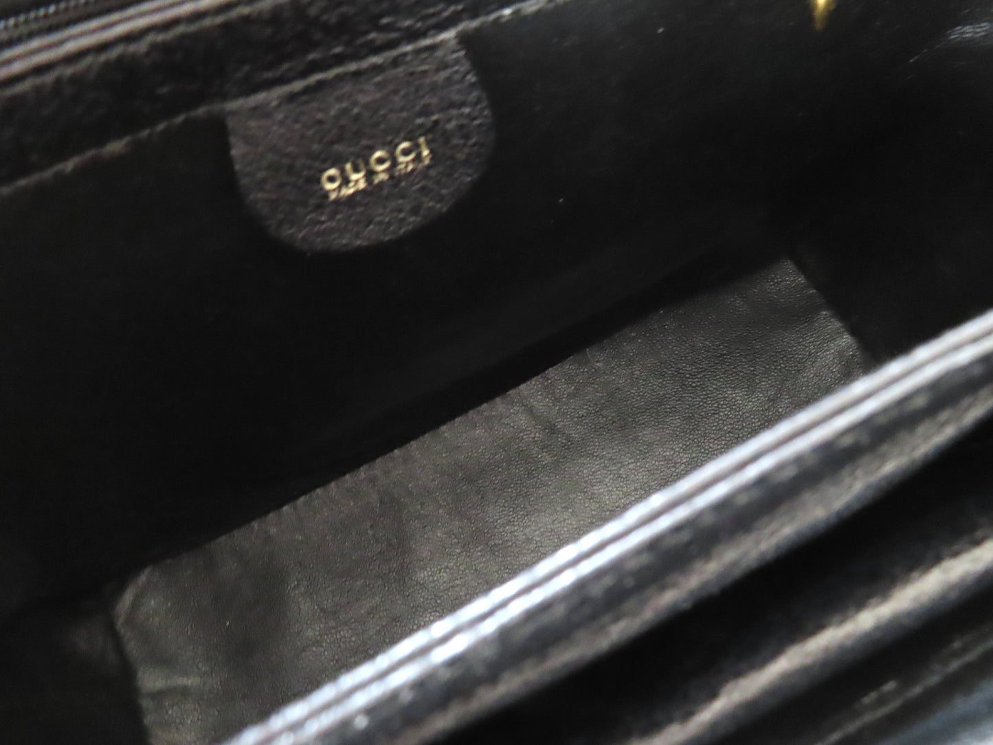 GUCCI Bamboo Leather 2-Way Handbag 000・2046・0175 Black Handbag