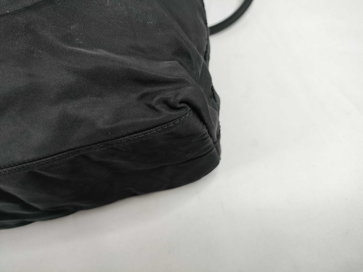 PRADA Nylon Prada Triangle Logo Plate Tessuto Tote Bag Black Tote Bag