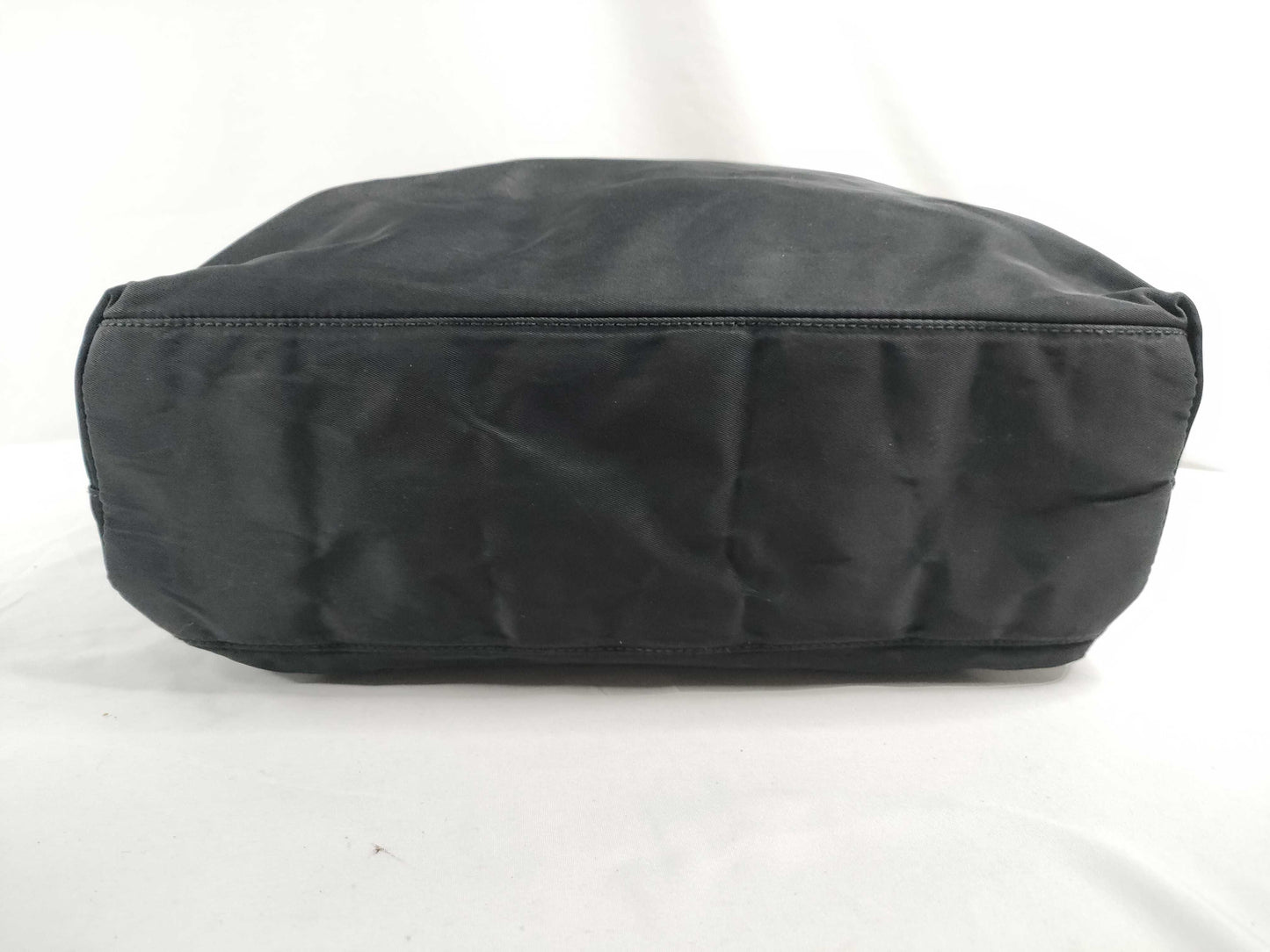 PRADA Nylon Prada Triangle Logo Plate Tessuto Tote Bag Black Tote Bag