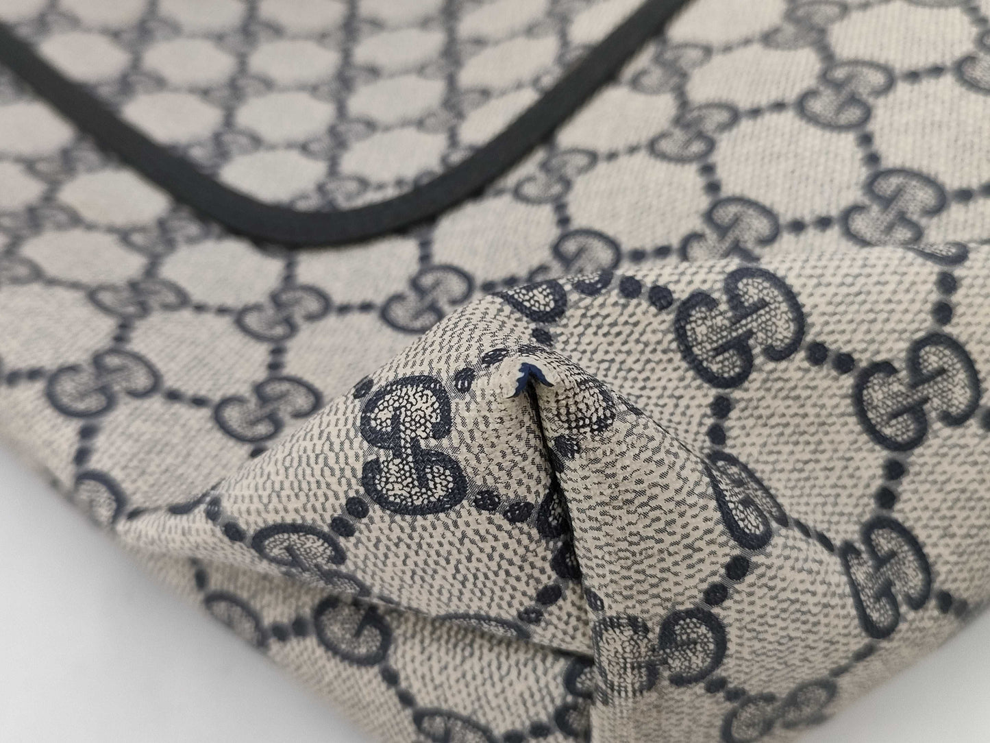 GUCCI Sherry Line GG Supreme Tote Bag 904.02.003 Gray x Navy Tote Bag