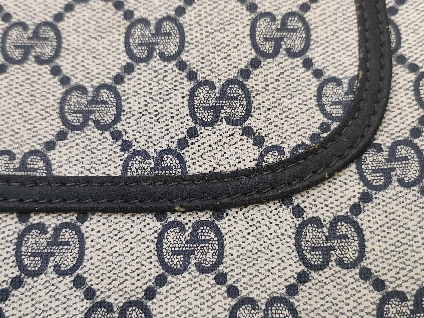 GUCCI Sherry Line GG Supreme Tote Bag 904.02.003 Gray x Navy Tote Bag