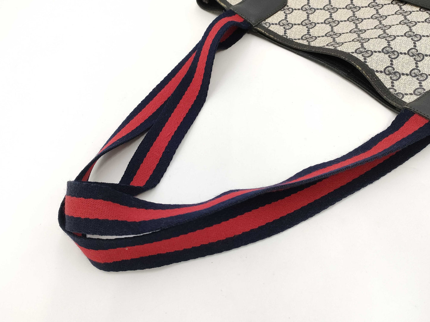 GUCCI Sherry Line GG Supreme Tote Bag 904.02.003 Gray x Navy Tote Bag