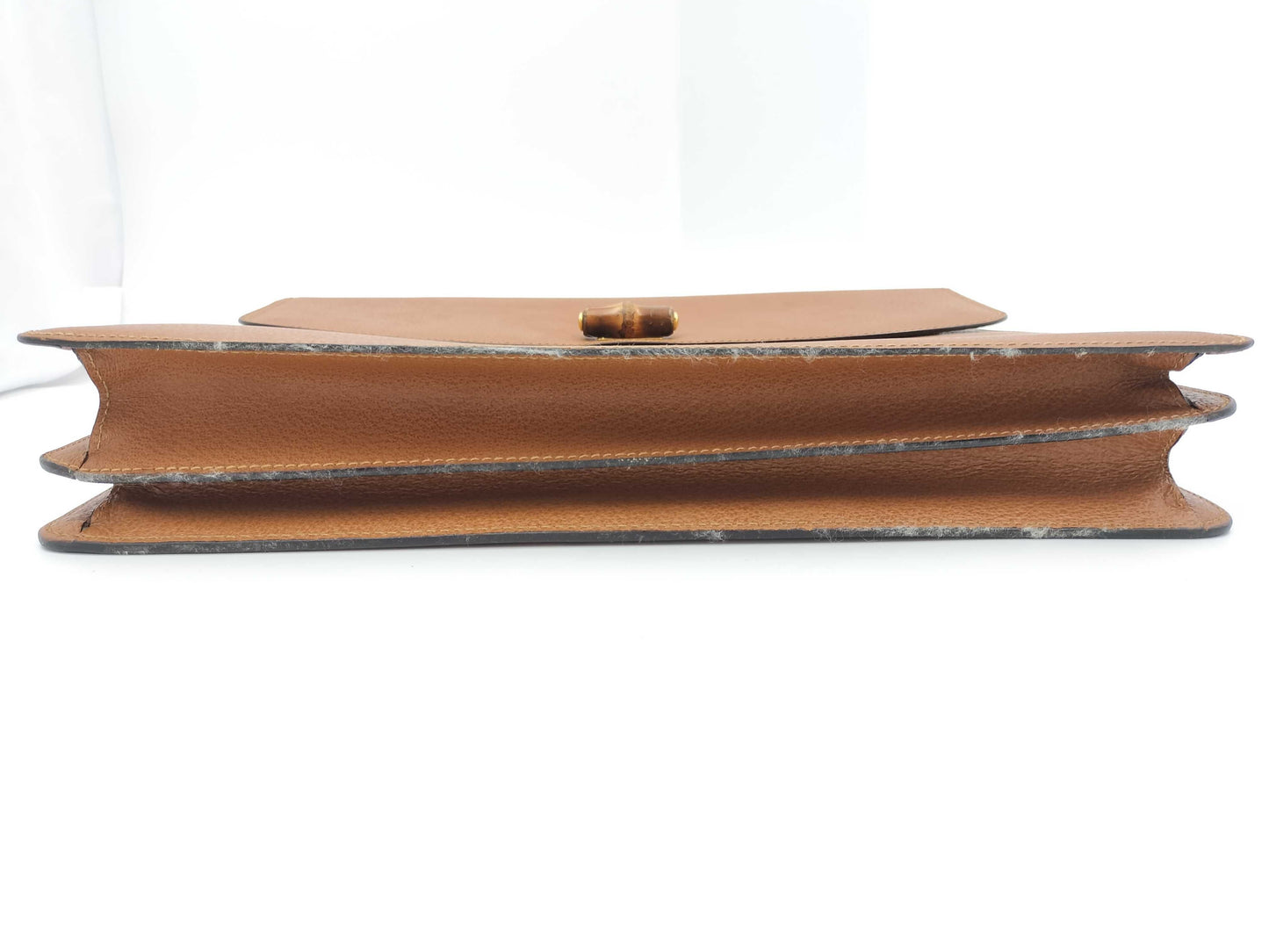 GUCCI Bamboo Leather Briefcase 015.1046.3304 Camel Business Bag