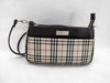 BURBERRY Check Pattern Nylon Canvas and Leather Shoulder Bag, Ivory and Brown