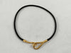 HERMES Jumbo Choker Leather x GP Dark Brown x Gold Necklace