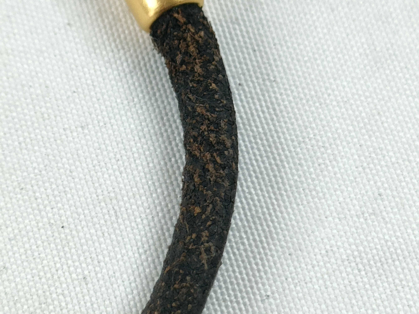 HERMES Jumbo Choker Leather x GP Dark Brown x Gold Necklace