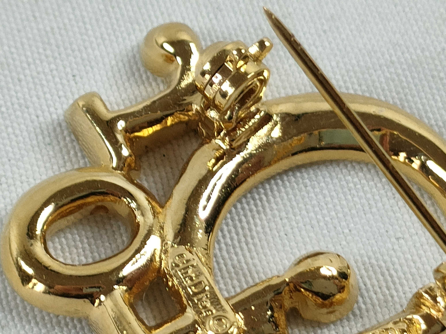 Dior Christian Dior Logo Brooch GP Gold Brooch