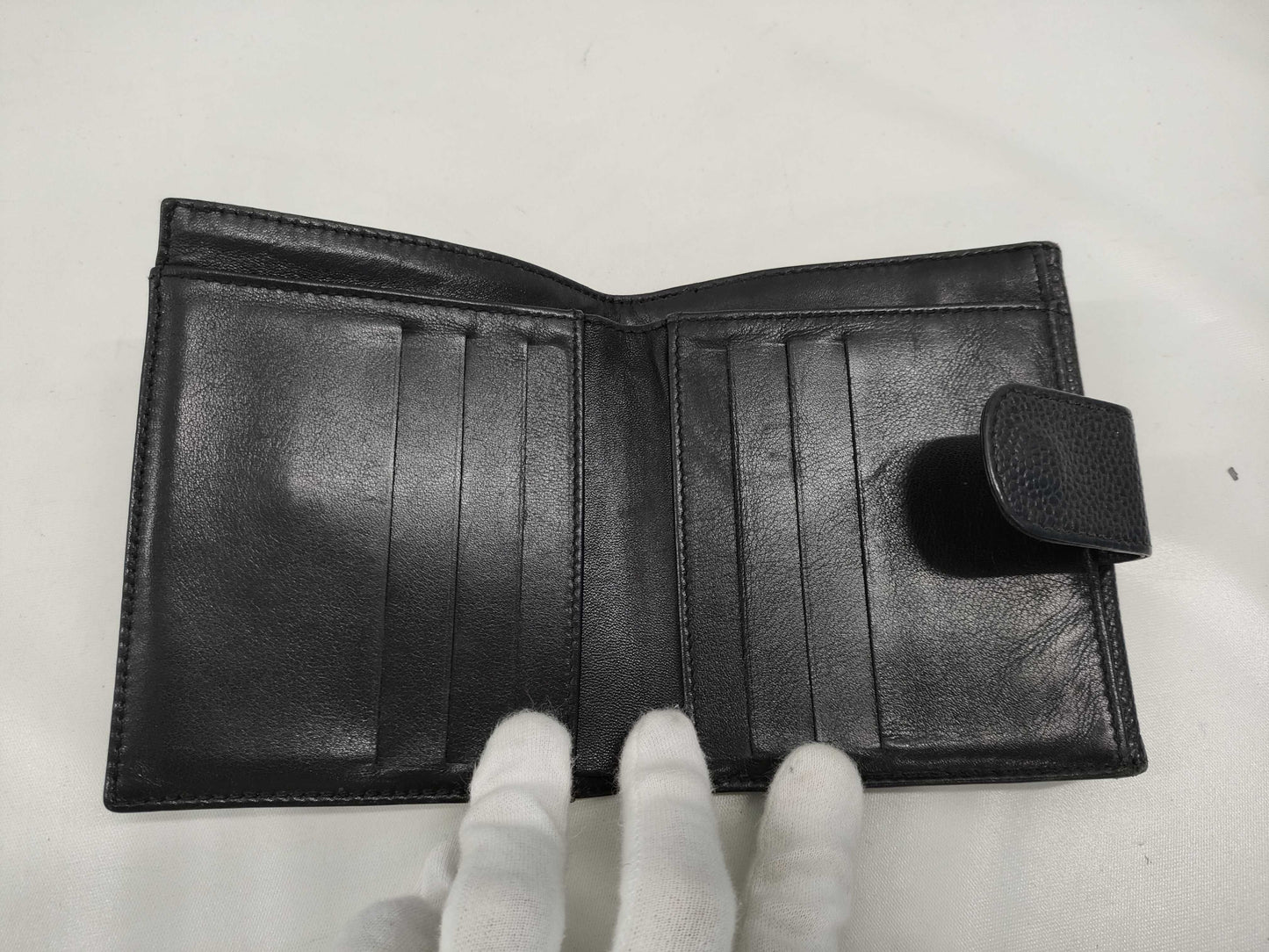 CHANEL Coco Mark Caviar Leather Bi-fold Wallet 4661566 Black Wallet