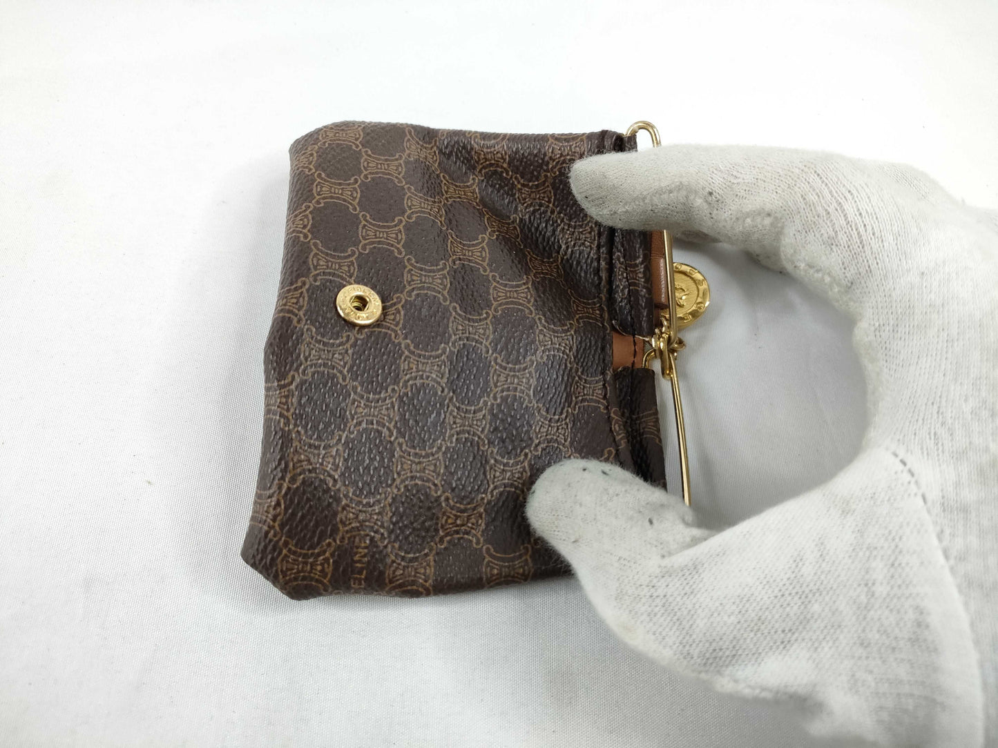 CELINE Macadam PVC Pouch M07 Brown Coin Case