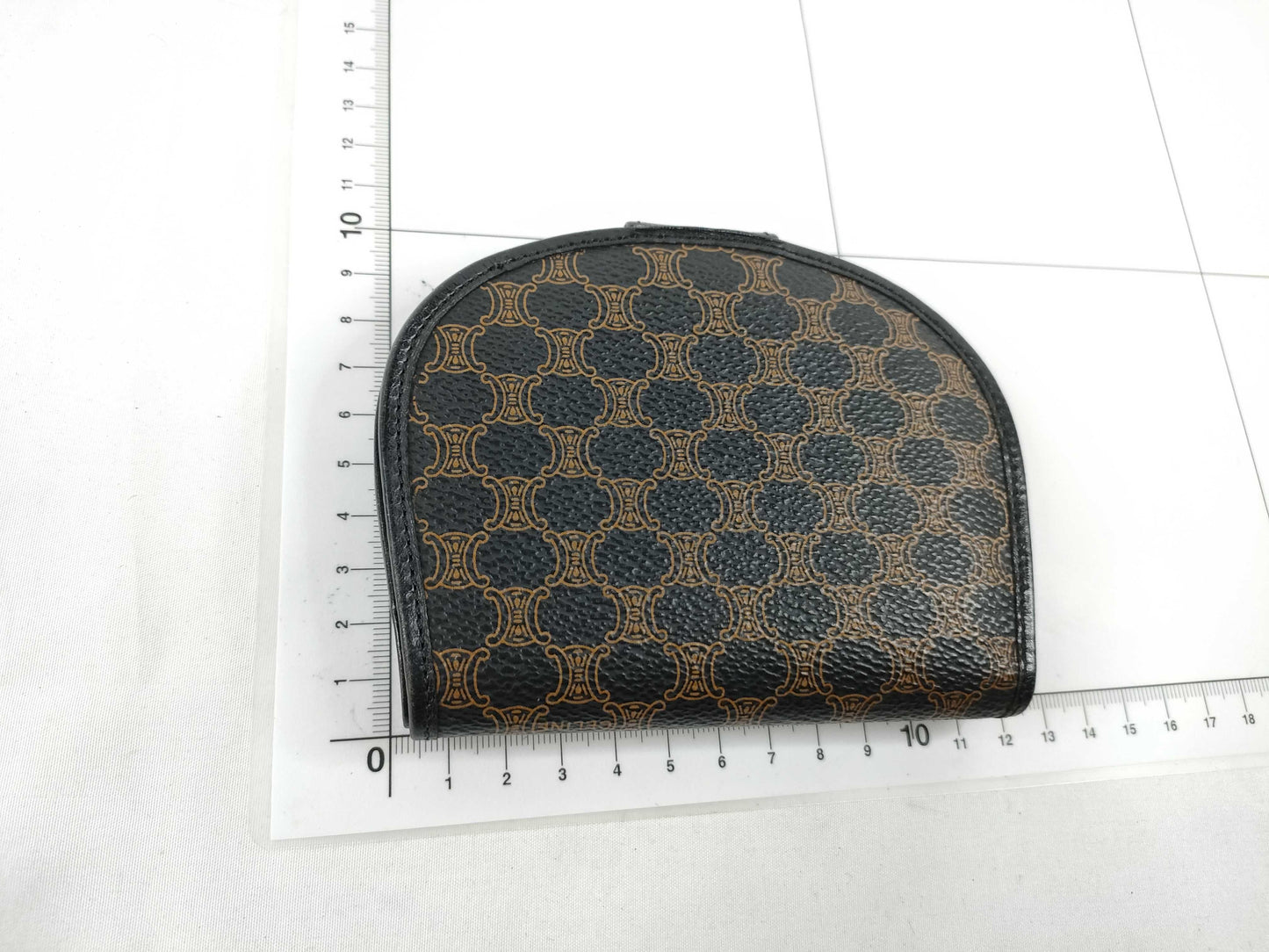 CELINE Macadam PVC Bifold Wallet M/96 Brown x Black Wallet