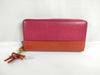 GUCCI Bamboo Leather Round Zip Long Wallet 307984・1147 Pink x Orange Wallet