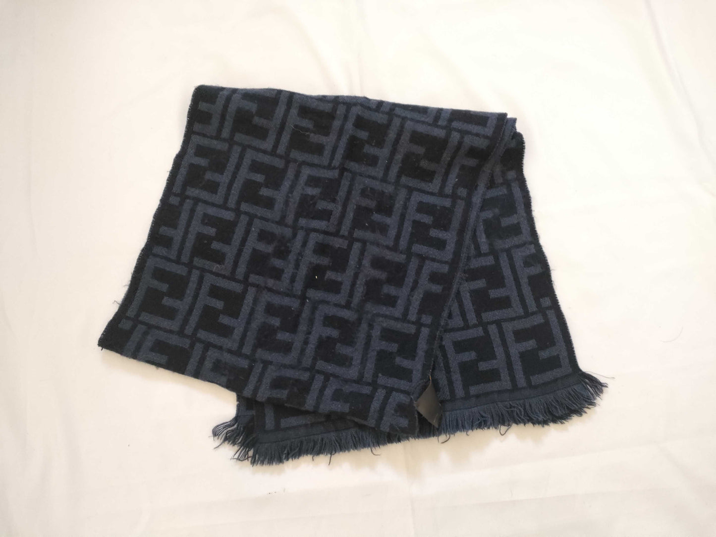 FENDI Zucca pattern Fendi Zucca wool scarf navy Other accessories