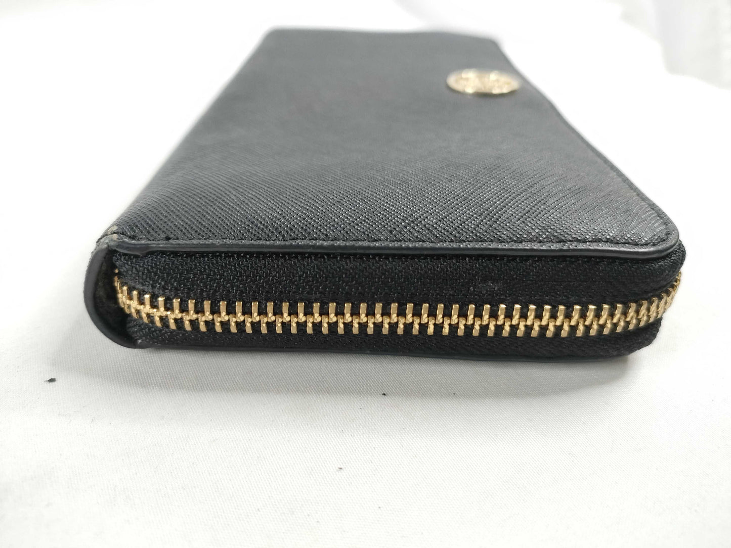 Tory Burch PVC Round Zip Long Wallet Black Wallet