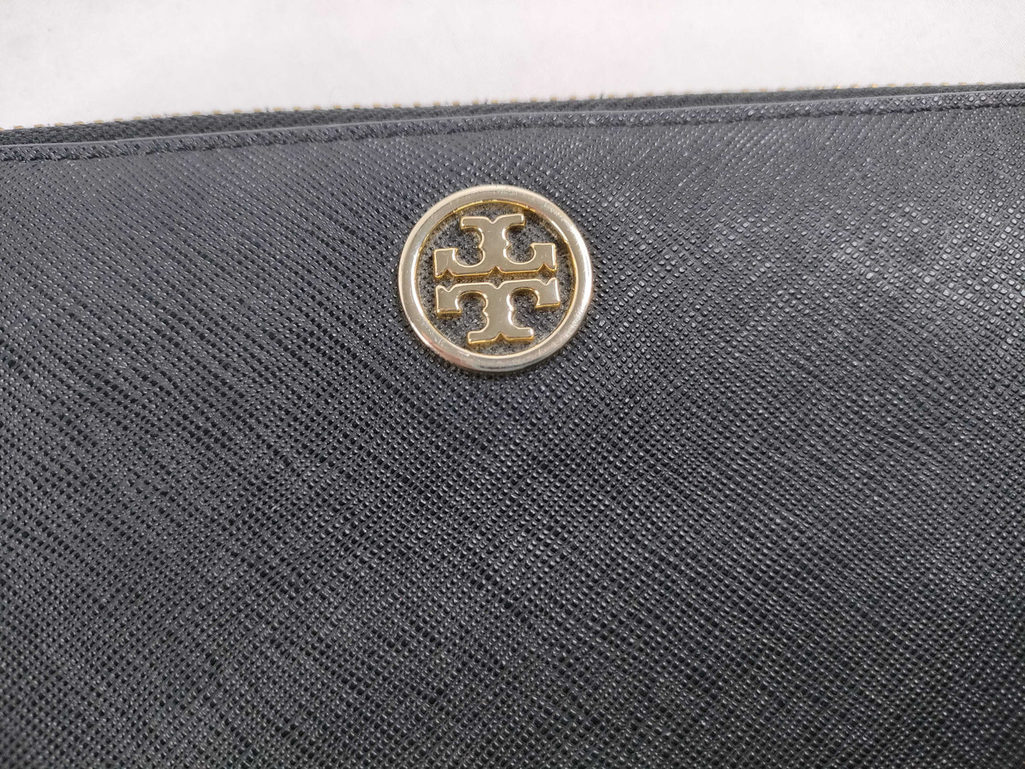 Tory Burch PVC Round Zip Long Wallet Black Wallet
