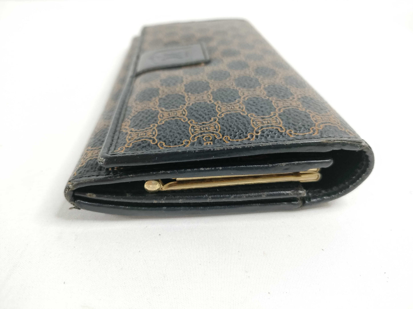 CELINE Macadam PVC Long Wallet, Size M/96, Brown x Black