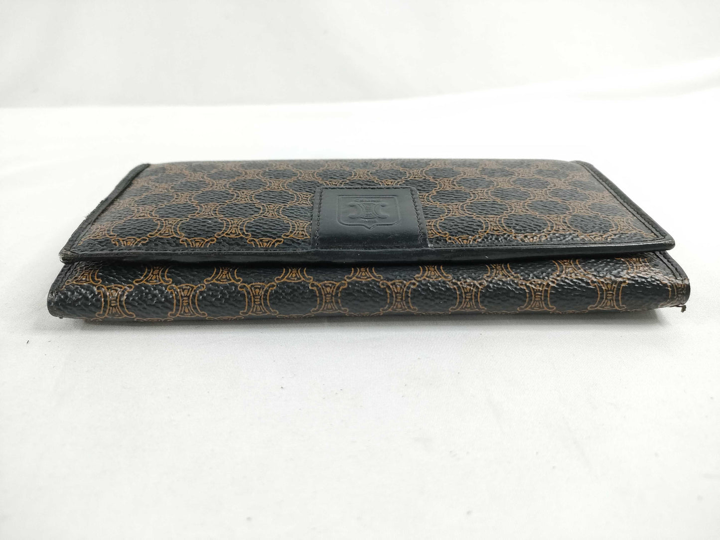CELINE Macadam PVC Long Wallet, Size M/96, Brown x Black