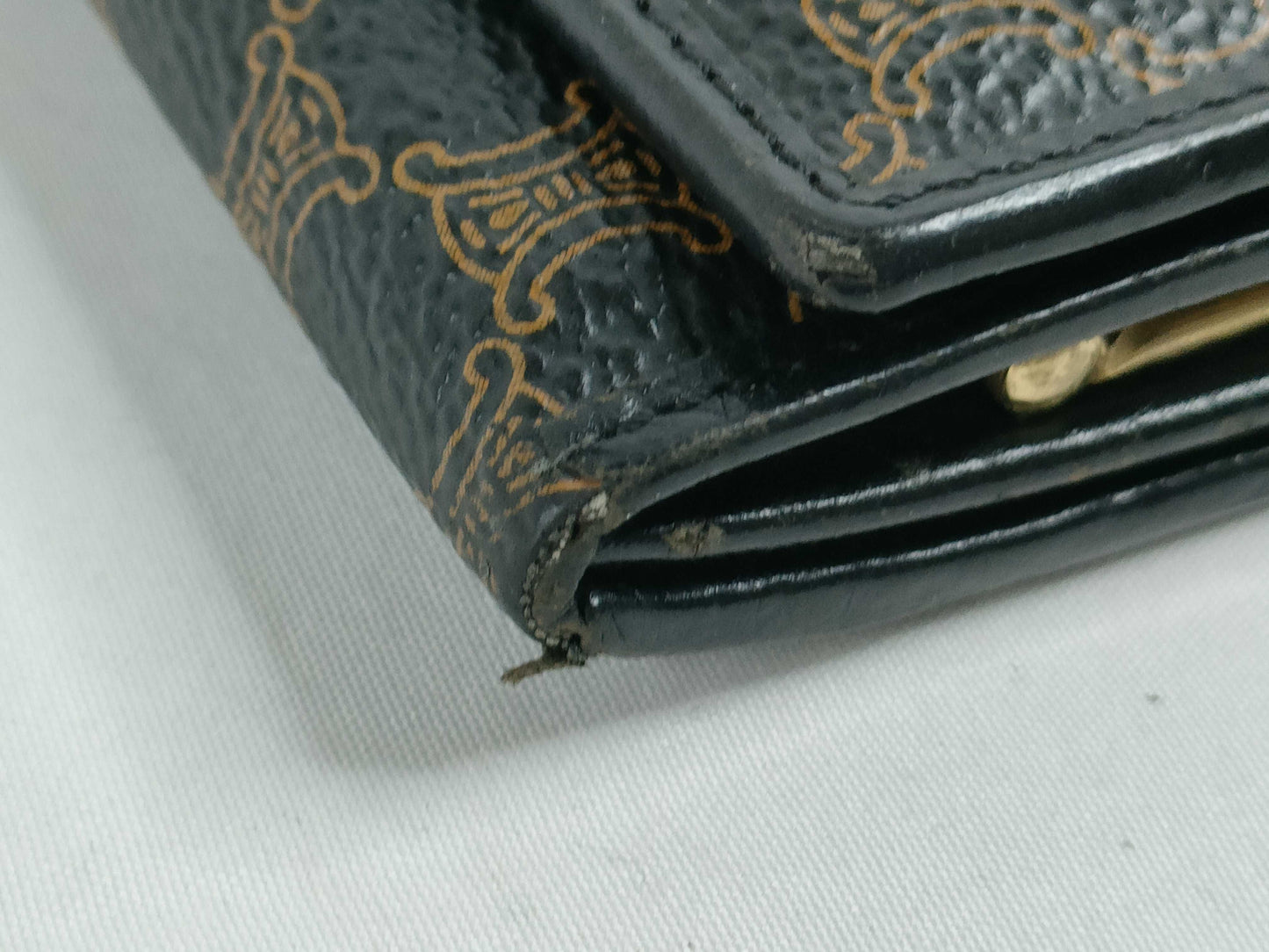 CELINE Macadam PVC Long Wallet, Size M/96, Brown x Black