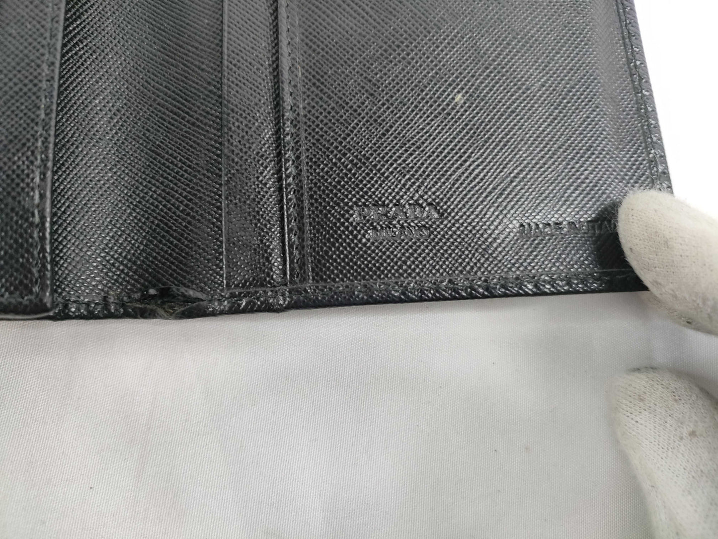 PRADA Saffiano Bi-fold Long Wallet 2M1264 Black Wallet