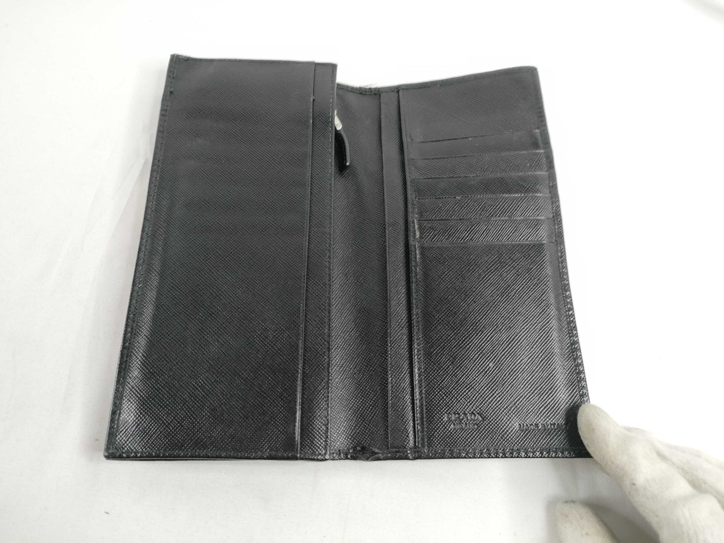 PRADA Saffiano Bi-fold Long Wallet 2M1264 Black Wallet