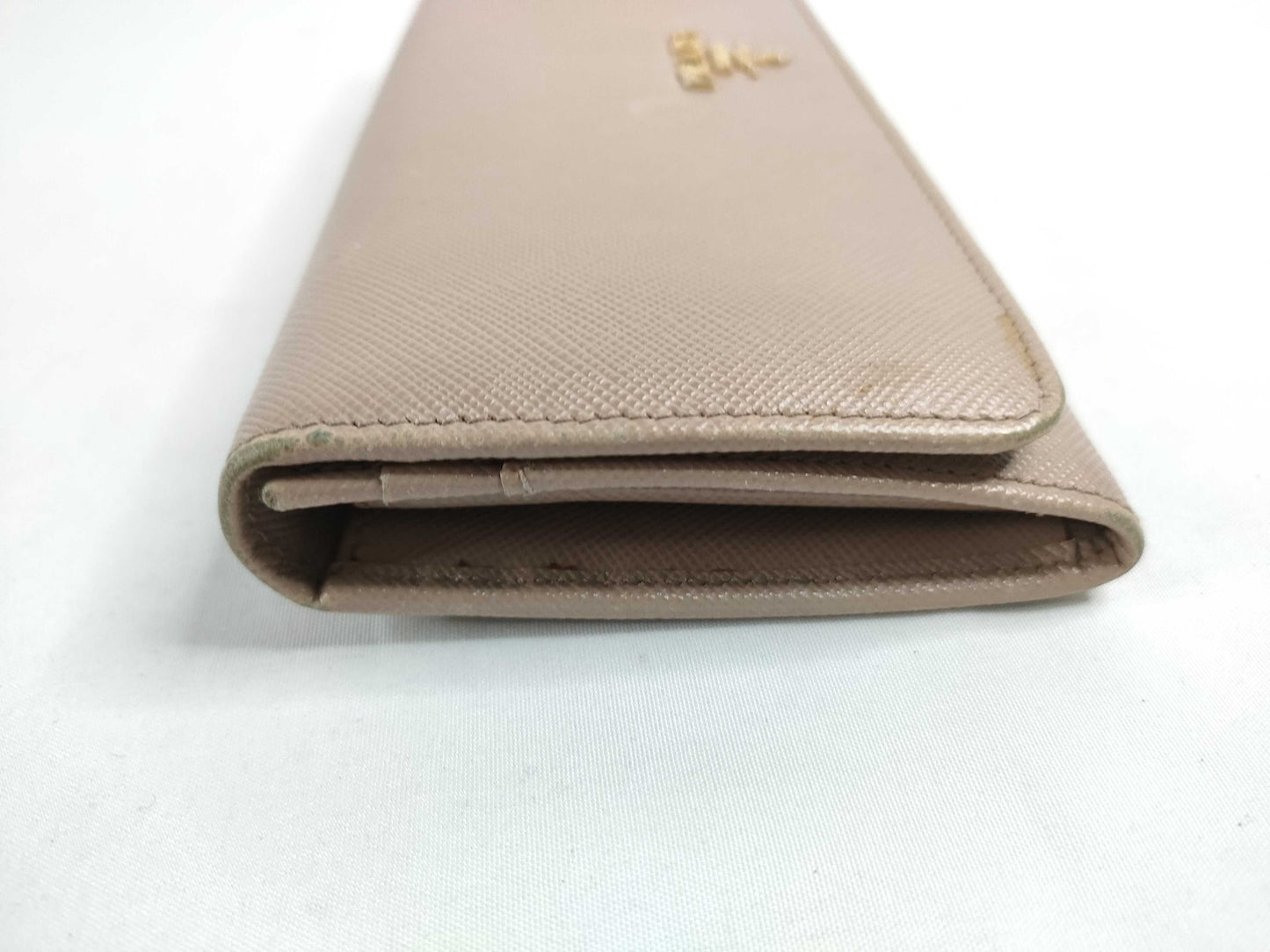 PRADA Saffiano Metal Bifold Long Wallet 1M1132 Pink Beige Wallet