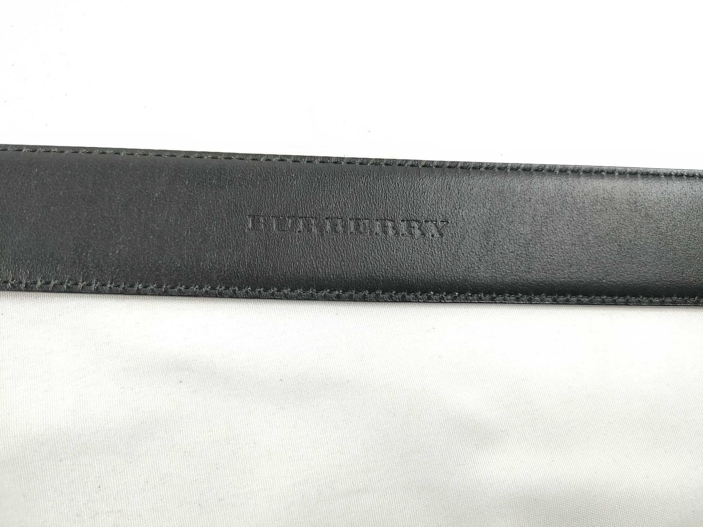 BURBERRY Leather Belt Black Belt