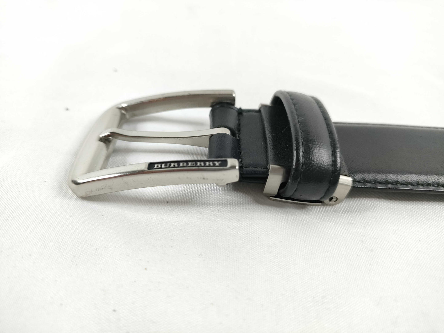 BURBERRY Leather Belt Black Belt