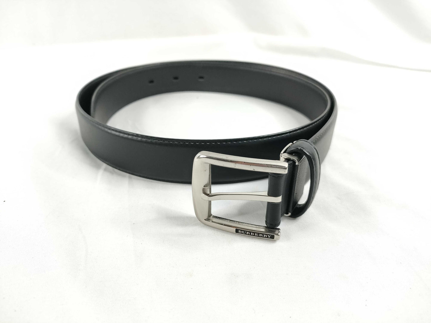 BURBERRY Leather Belt Black Belt