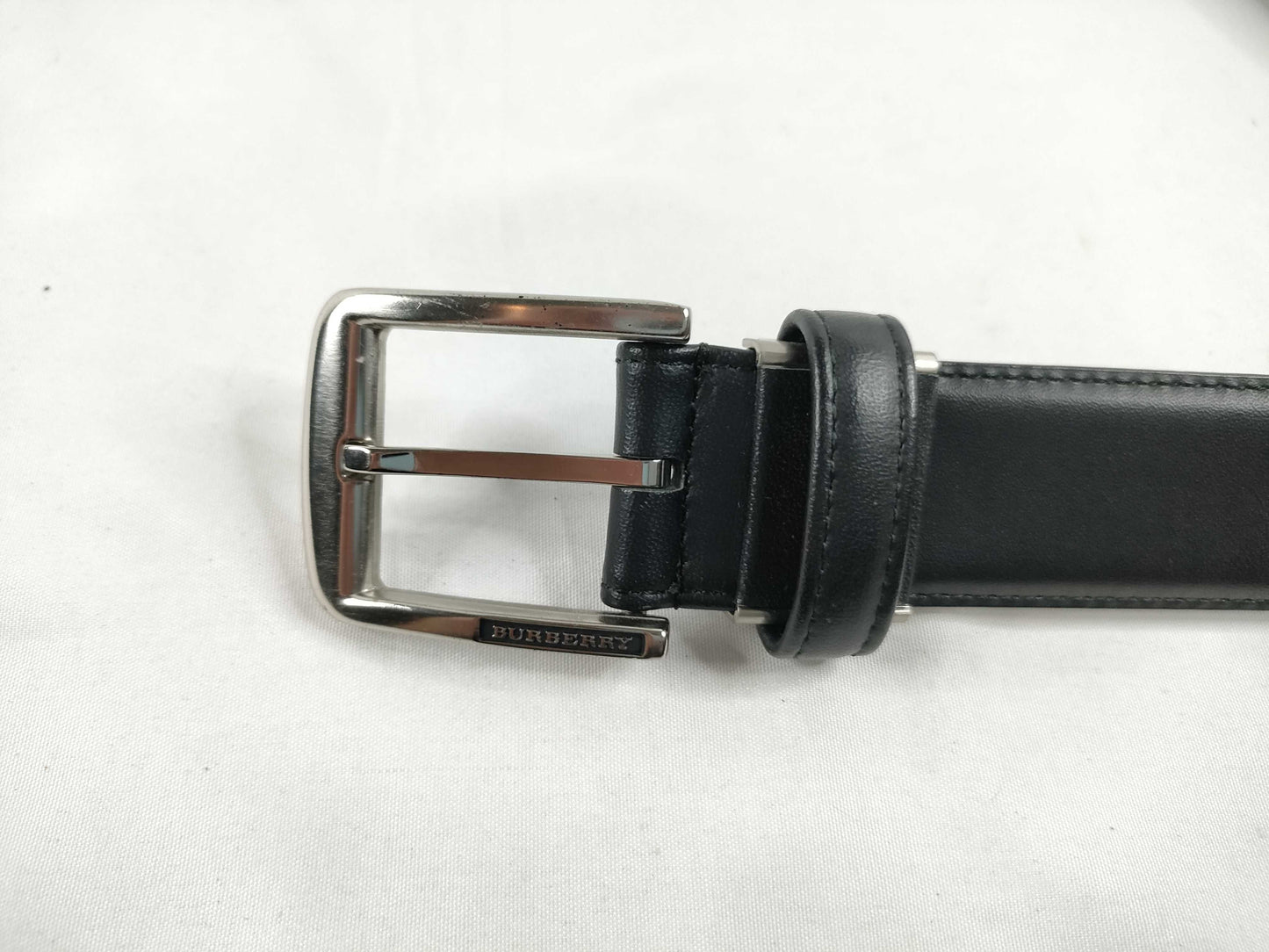 BURBERRY Leather Belt Black Belt