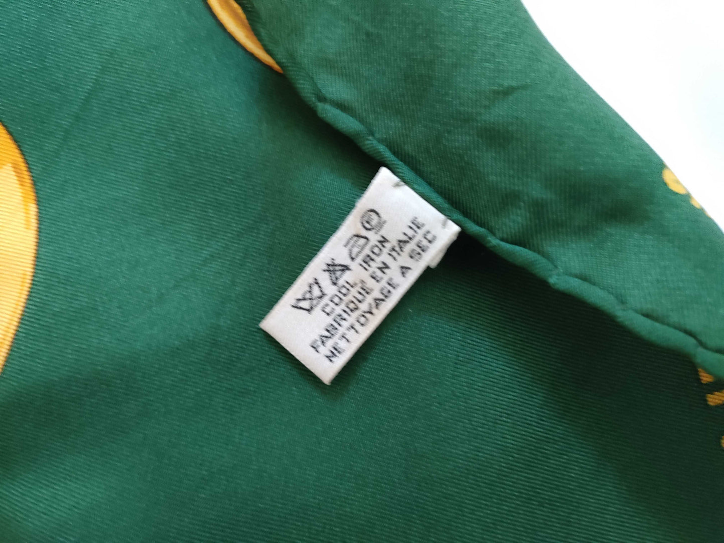 CELINE Silk Scarf Green x Yellow Other Accessories
