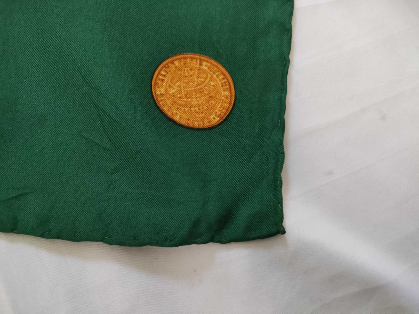 CELINE Silk Scarf Green x Yellow Other Accessories