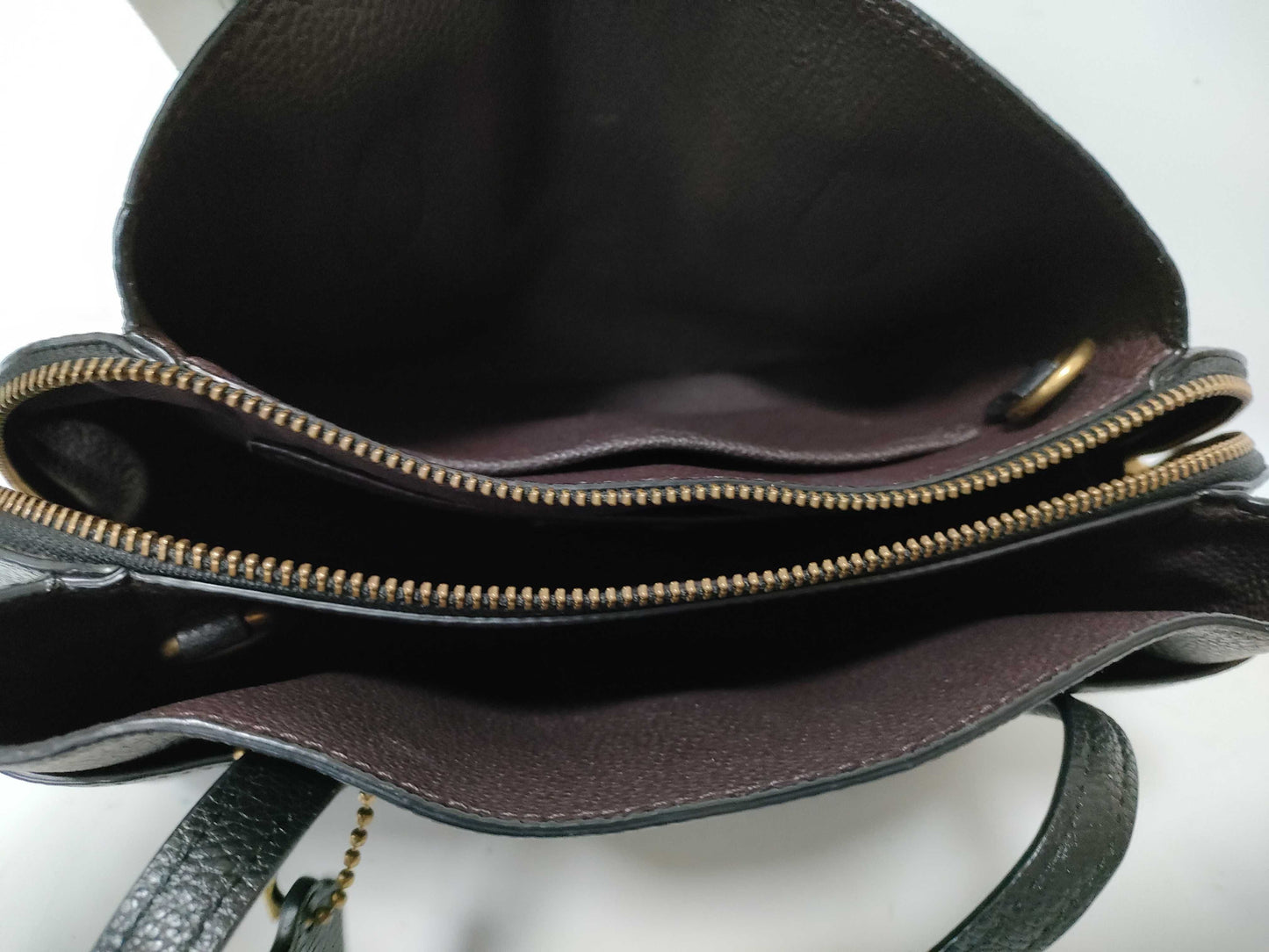 COACH Leather 2-Way Handbag 91740 Black Handbag
