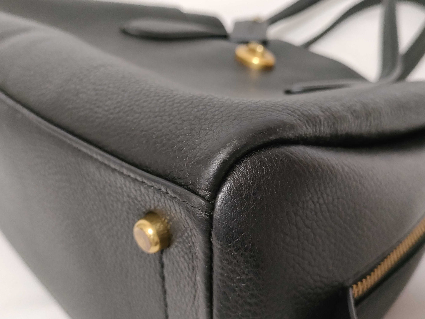 COACH Leather 2-Way Handbag 91740 Black Handbag