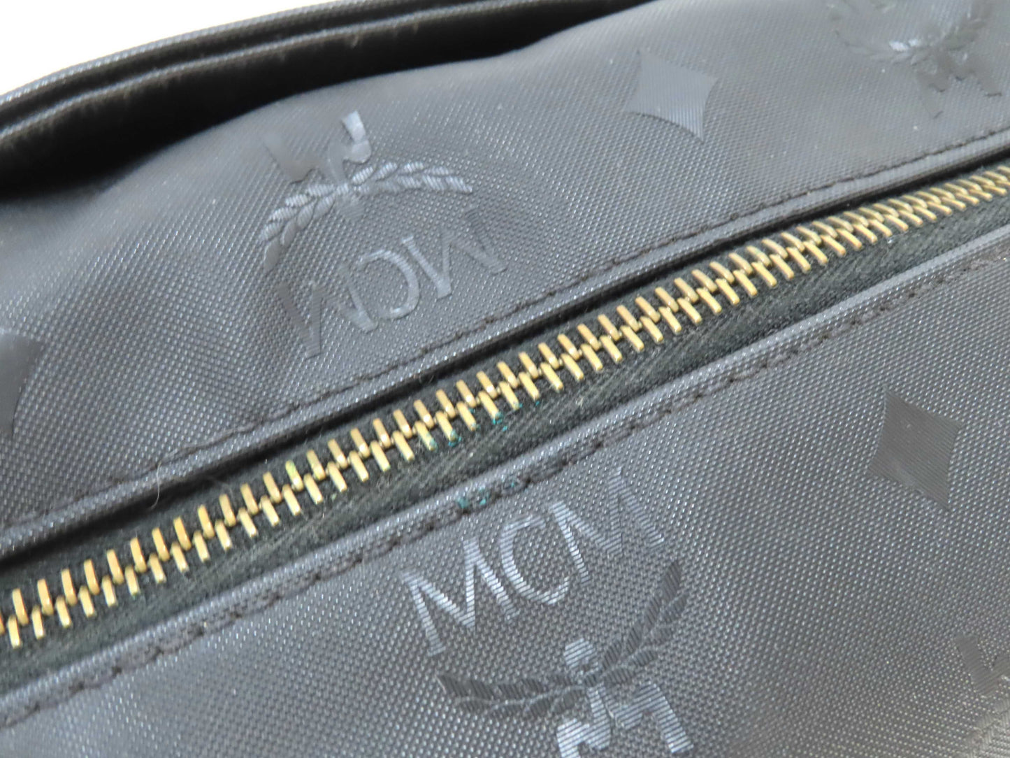 MCM Visetos Pattern Nylon 2-Way Handbag, Black