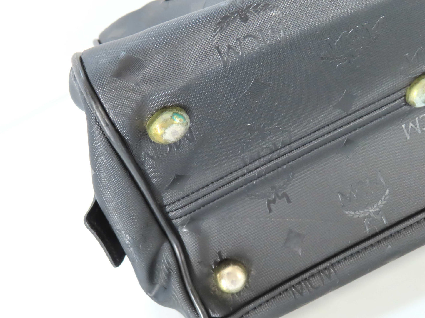 MCM Visetos Pattern Nylon 2-Way Handbag, Black
