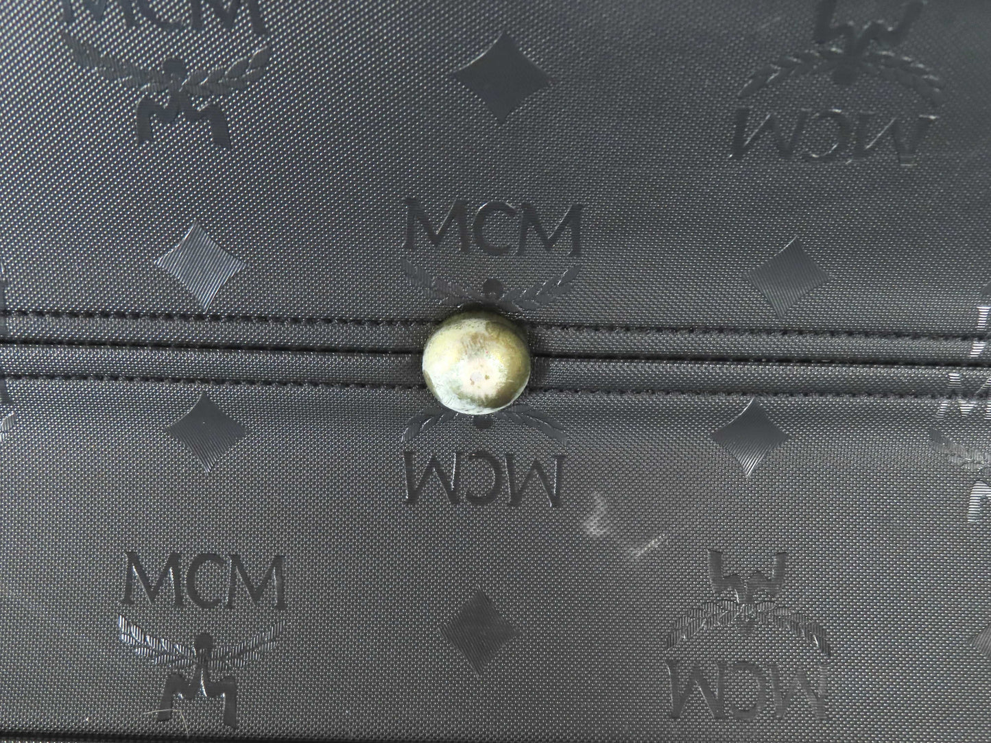 MCM Visetos Pattern Nylon 2-Way Handbag, Black