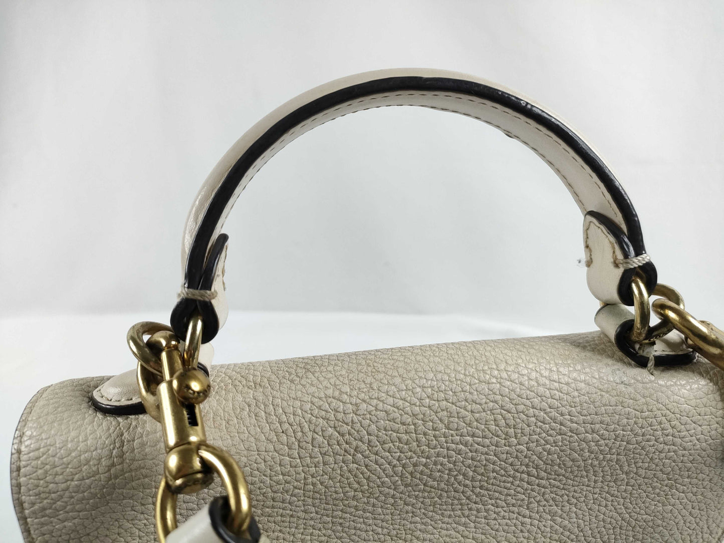 COACH Leather 2-Way Handbag 636 White Handbag