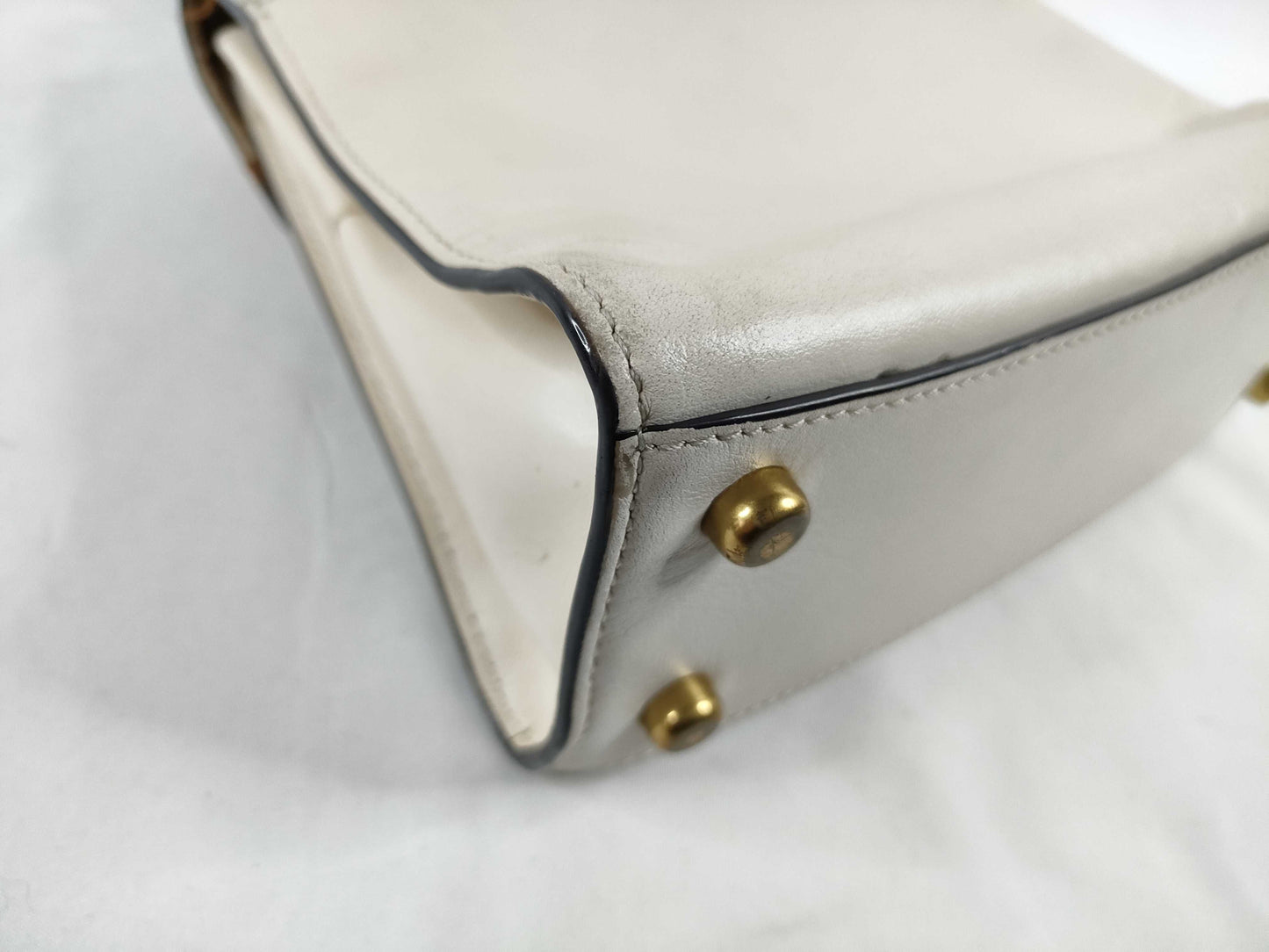 COACH Leather 2-Way Handbag 636 White Handbag