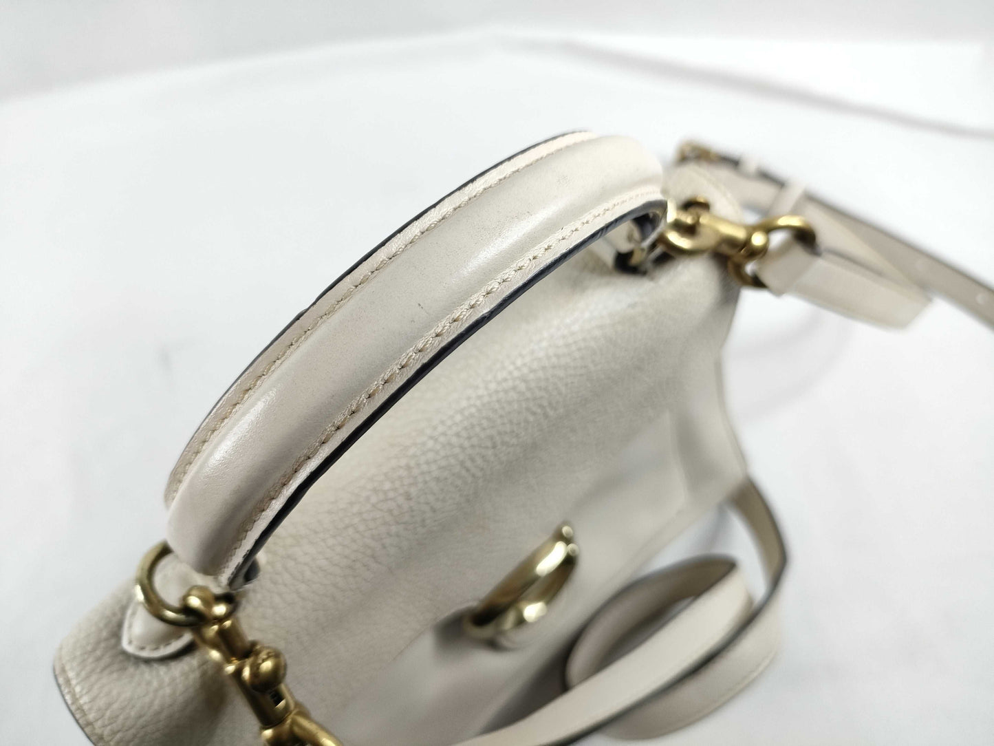 COACH Leather 2-Way Handbag 636 White Handbag