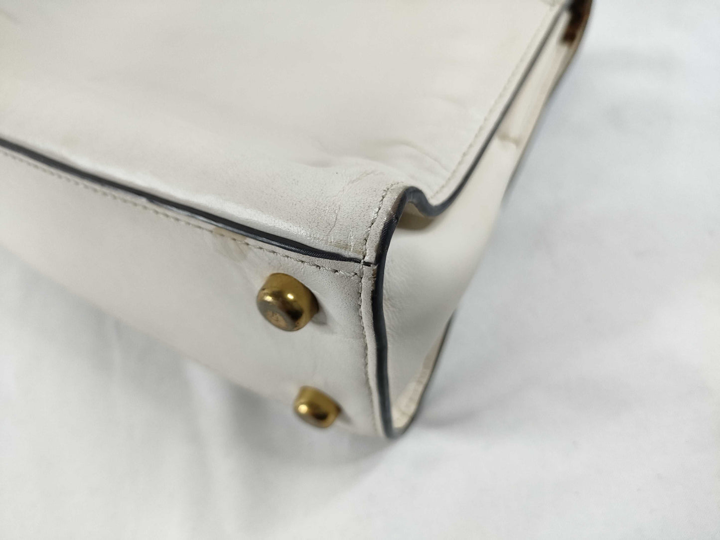 COACH Leather 2-Way Handbag 636 White Handbag