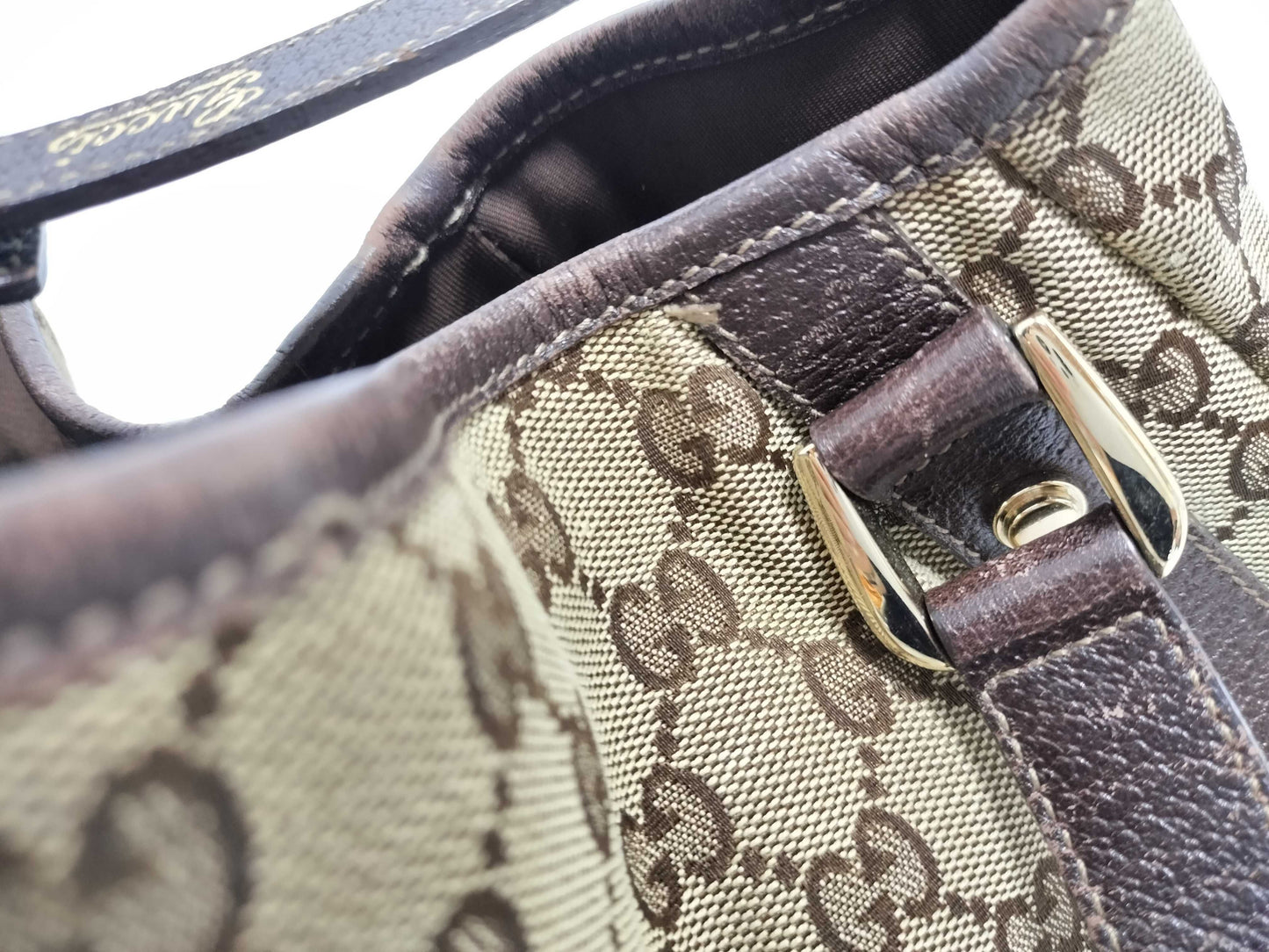 GUCCI GG Canvas Gucci Abbey GG Canvas Tote Bag 130736 493492 Beige Handbag