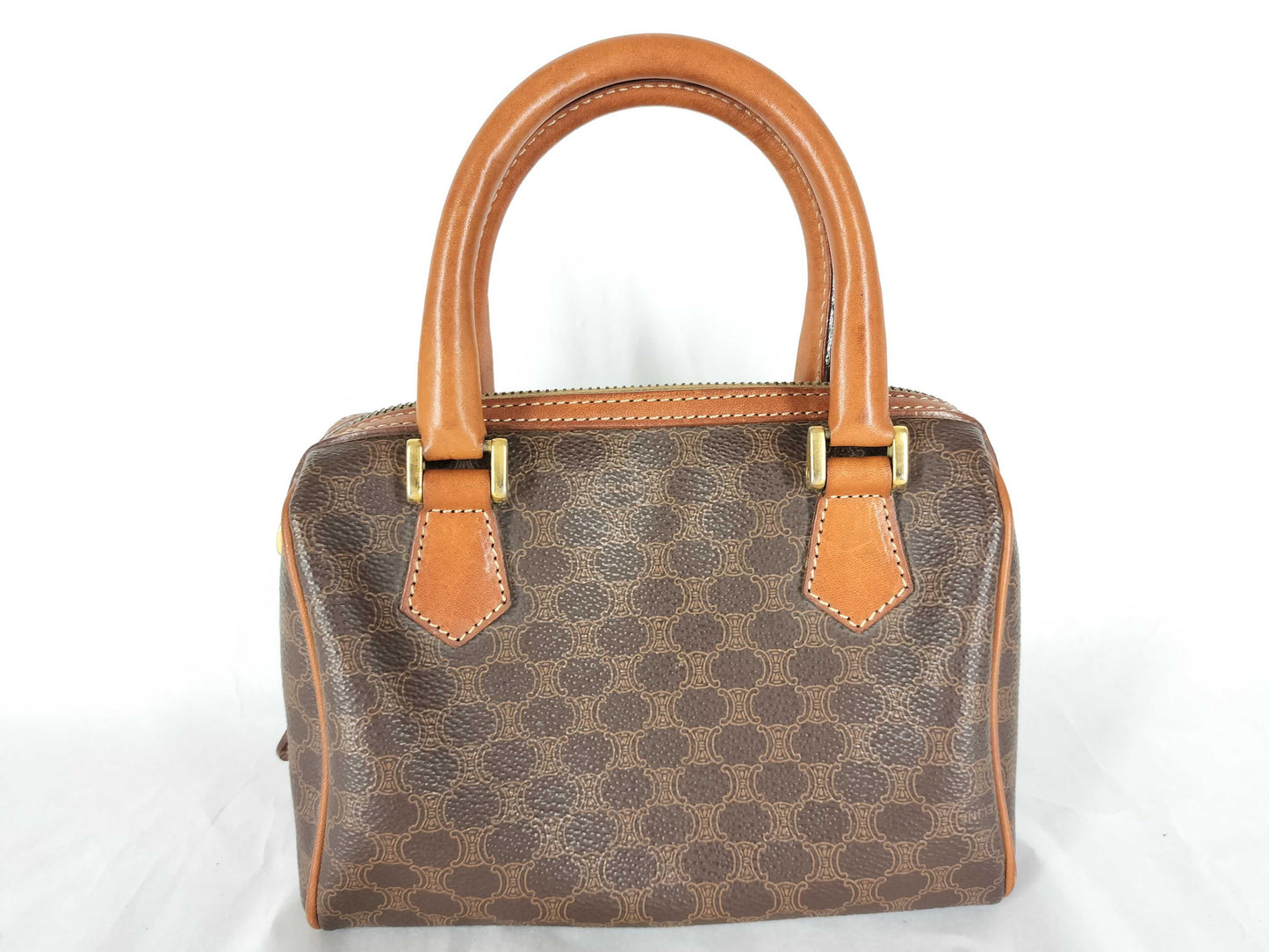 CELINE Macadam PVC and Leather Handbag JMB12 Brown