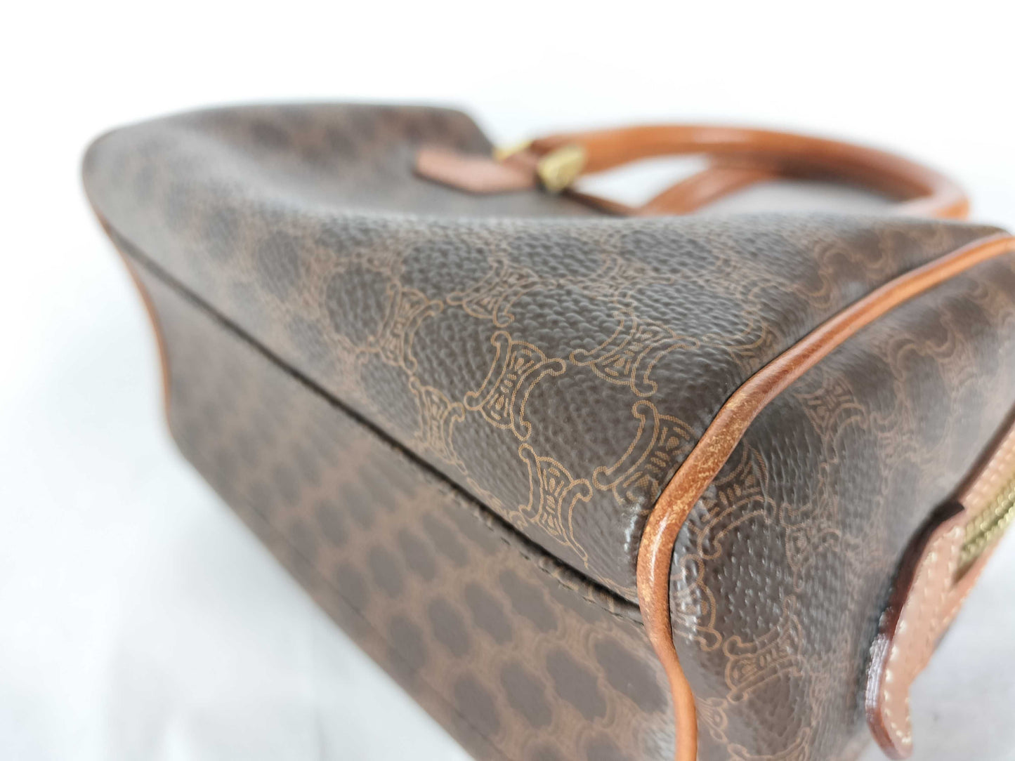 CELINE Macadam PVC and Leather Handbag JMB12 Brown