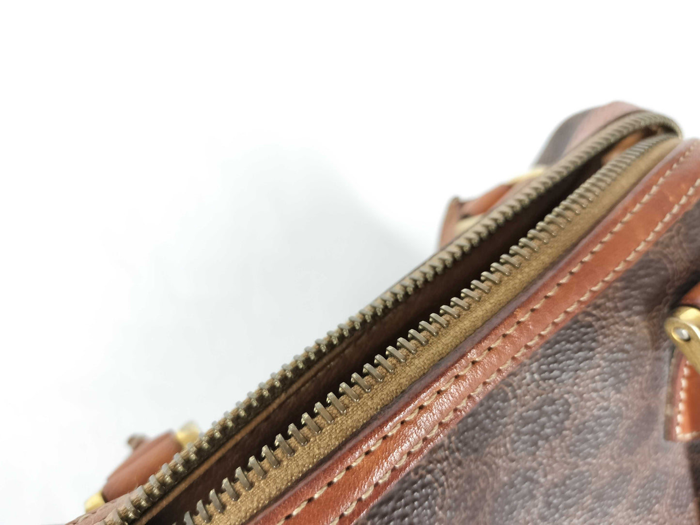 CELINE Macadam PVC and Leather Handbag JMB12 Brown