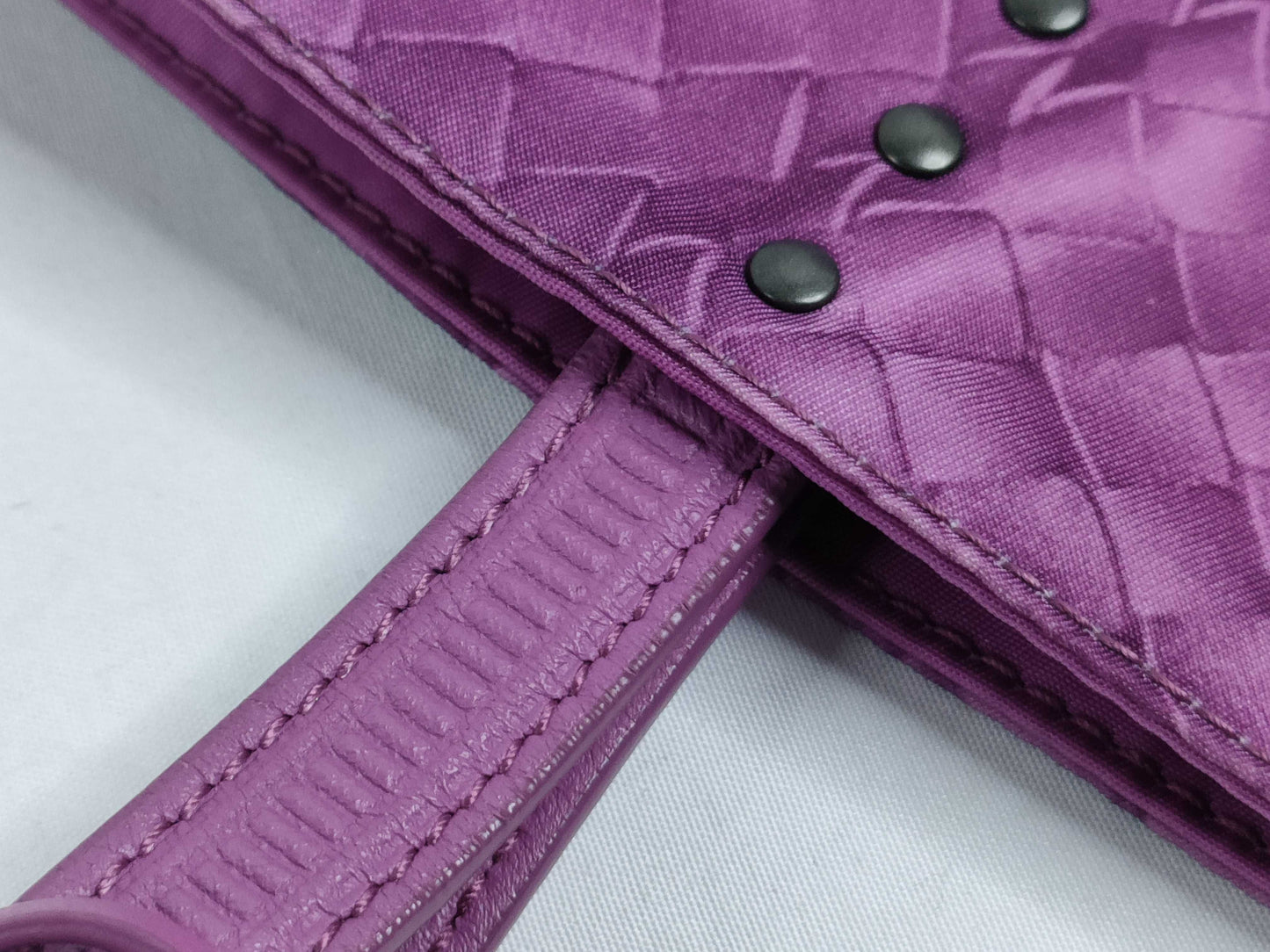 BOTTEGA VENETA Intrecciato Illusion Nylon Tote Bag, Purple