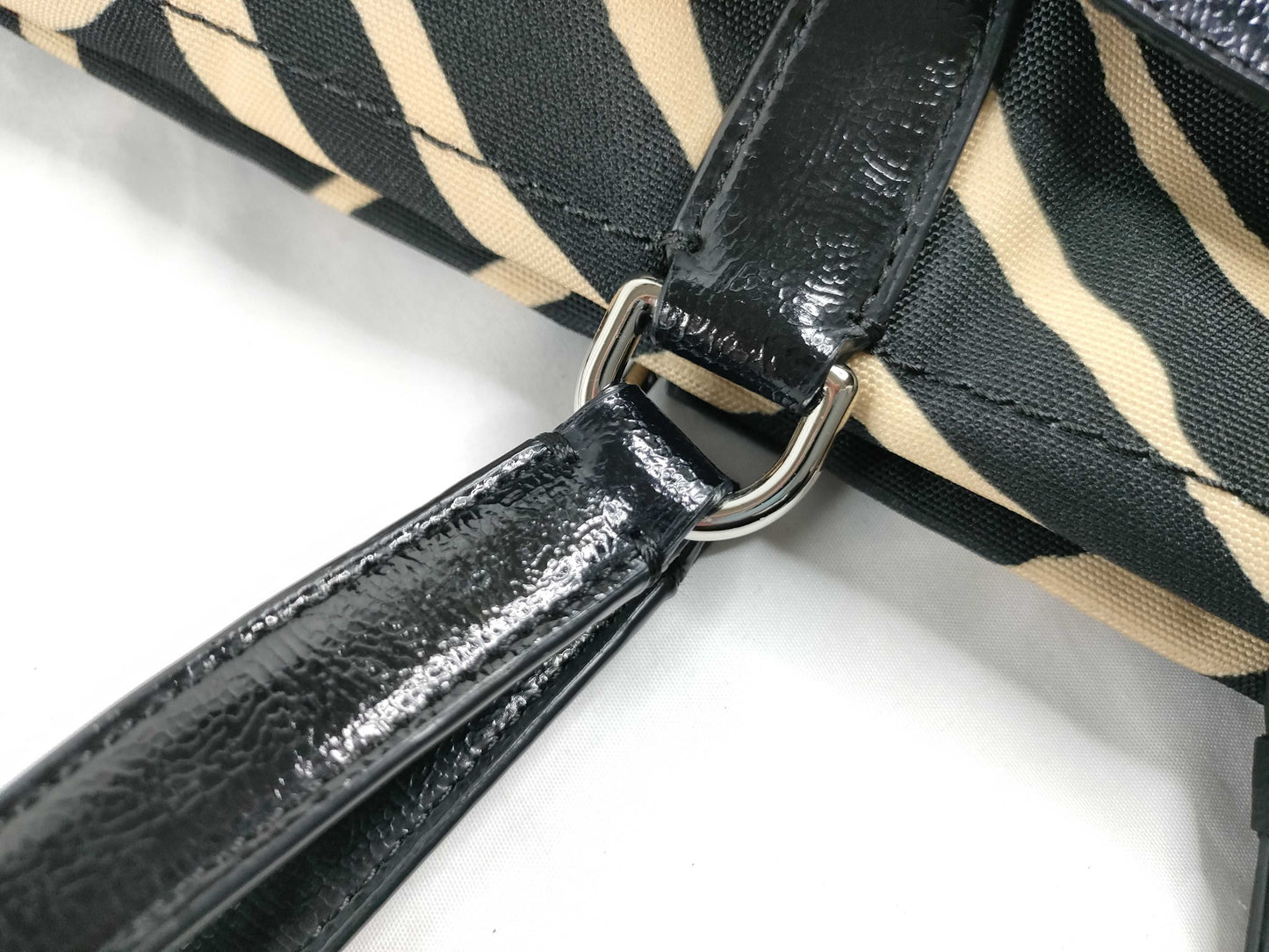 COACH Nylon Canvas Tote Bag F23283 Black x Beige