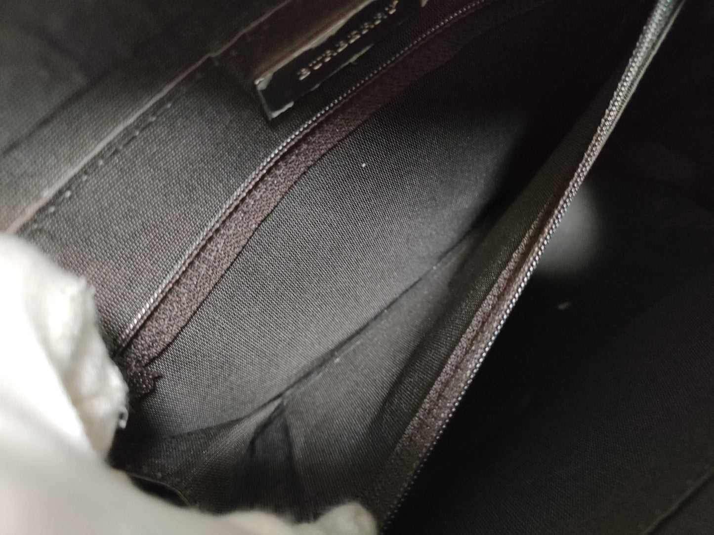 BURBERRY Checked Canvas and Leather Handbag, Ivory and Brown